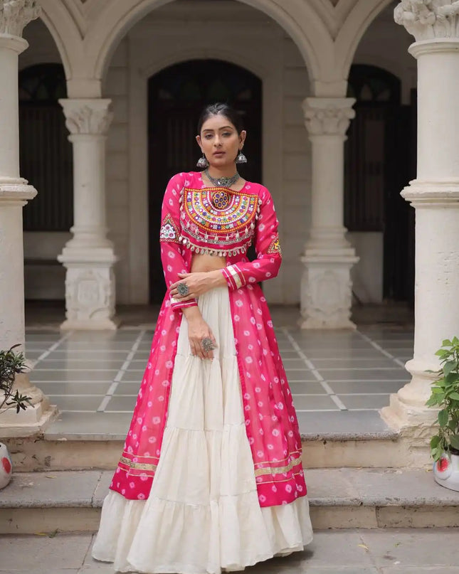 Moni 5043 Pink Color Kurti Lehenga Navratri Collection Online 2025