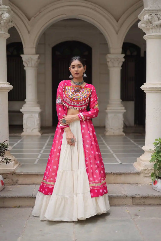 Moni 5043 Pink Color Kurti Lehenga Navratri Collection Online 2025