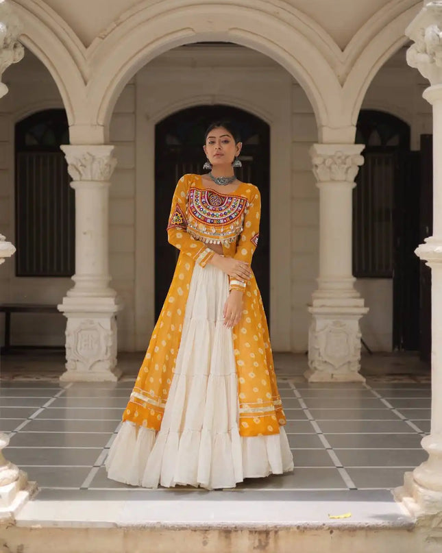 Moni 5043 Yellow Color Kurti Lehenga Navratri Collection Online 2025