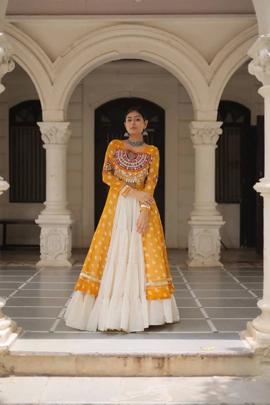 Moni 5043 Yellow Color Kurti Lehenga Navratri Collection Online 2025