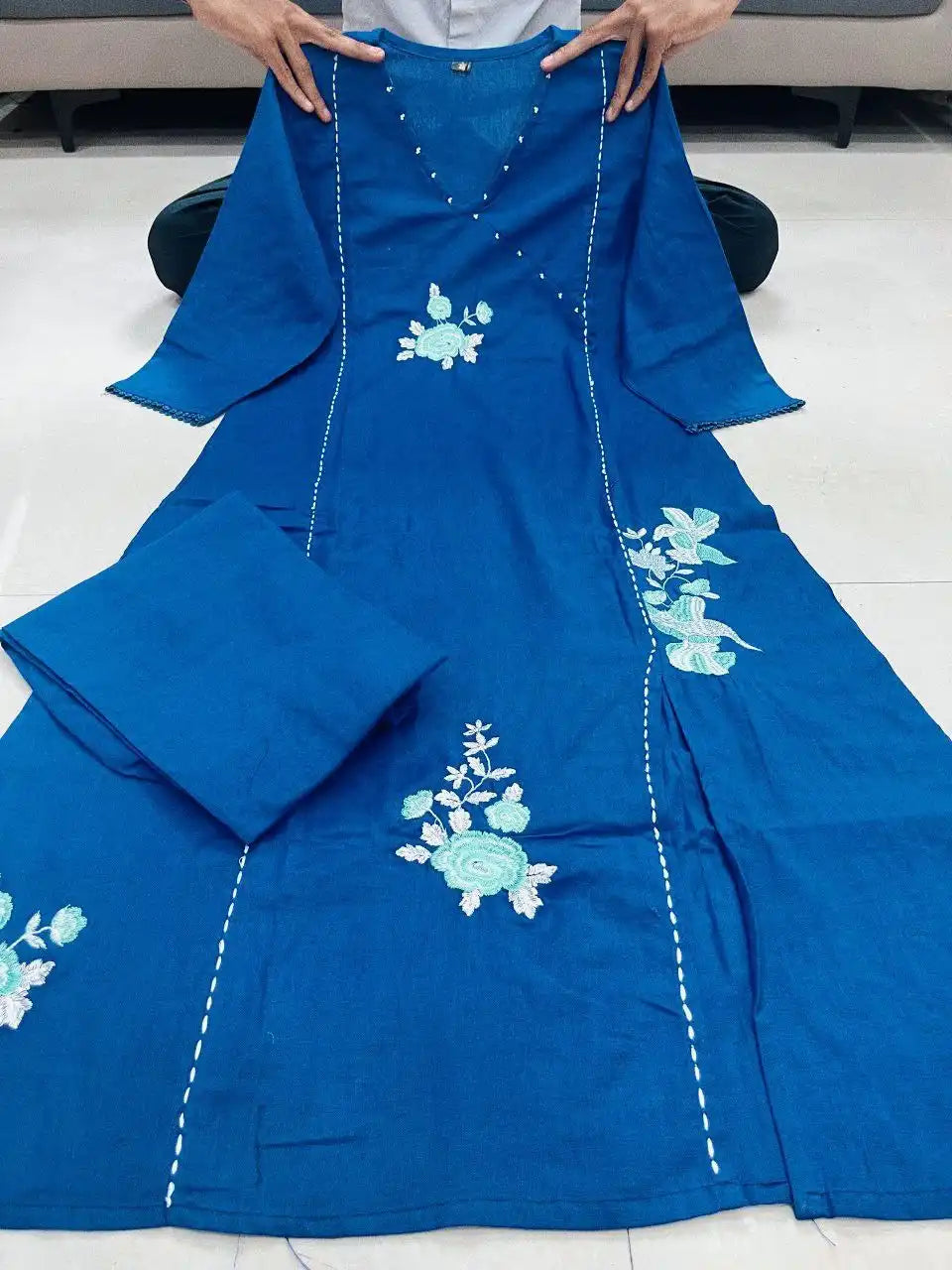 Yasu Vol 68 South Cotton Blue Long Co Ord Set Design