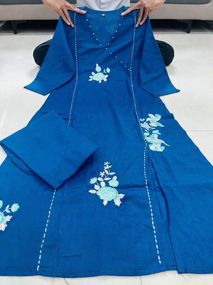 Yasu Vol 68 South Cotton Blue Long Co Ord Set Design