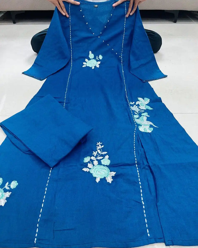 Yasu Vol 68 South Cotton Blue Long Co Ord Set Design