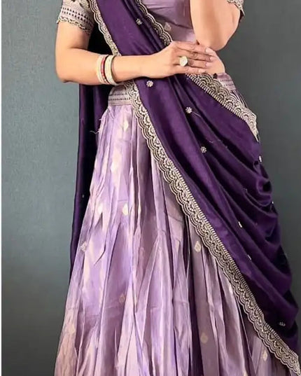 Vally 48 Light Color Tissue Cotton Silk South Style Lehenga Choli Onam Collection