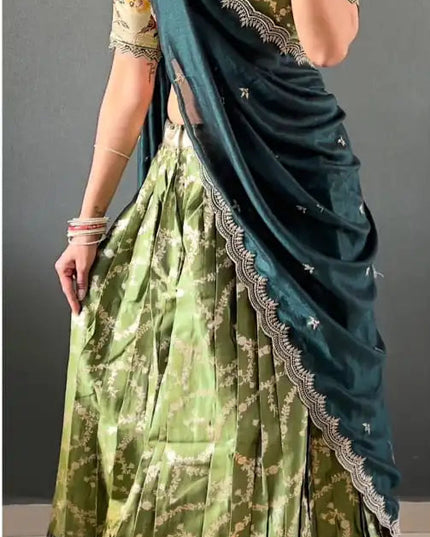 Vally 48 Tissue Cotton Silk South Style Lehenga Choli Onam Online