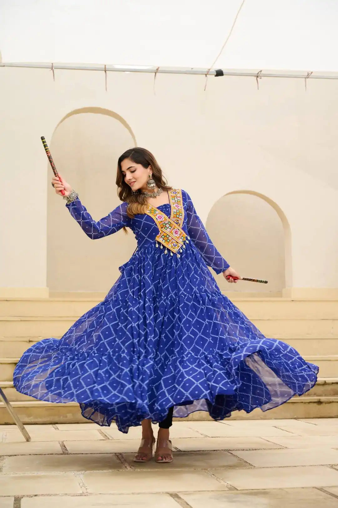 Moni 1191 Blue Color Navratri Gown Collections 2025