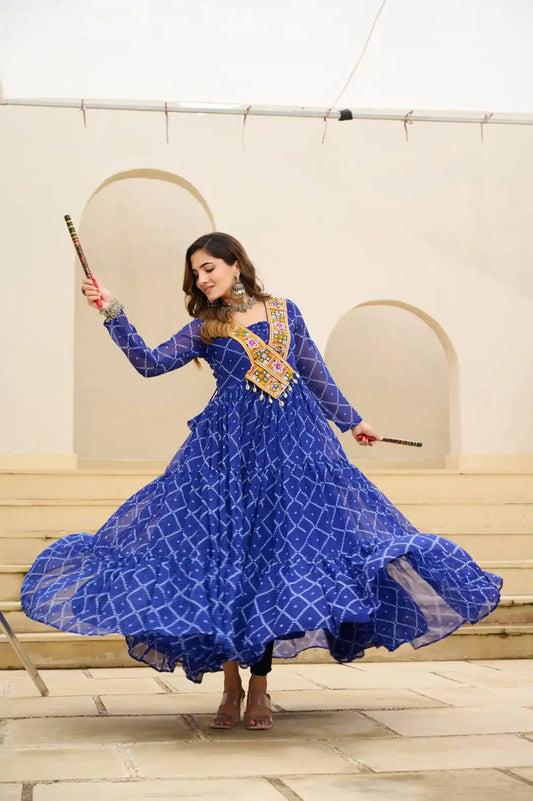 Moni 1191 Blue Color Navratri Gown Collections 2025