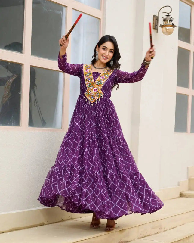 Moni 1191 Purple Color Navratri Gown Collections 2025