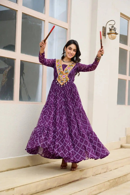 Moni 1191 Purple Color Navratri Gown Collections 2025