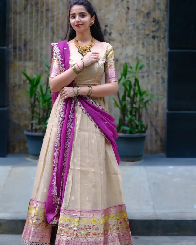 Vally Zari Doriya Paithani Party Wear Lehenga Choli South Style