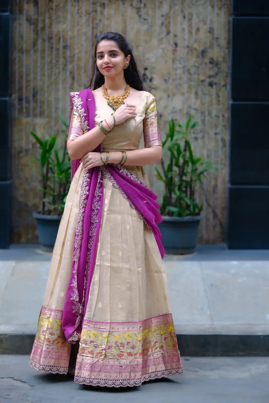 Vally Zari Doriya Paithani Party Wear Lehenga Choli South Style