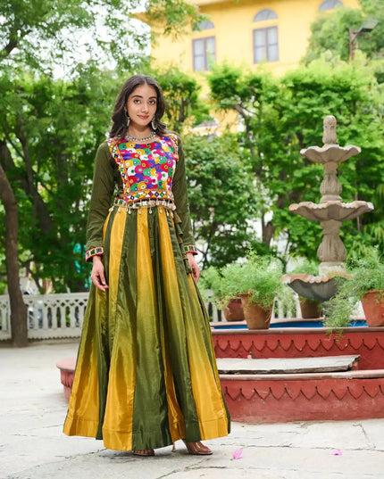Moni 5045 Green Yellow Navratri Lehenga Choli Collection
