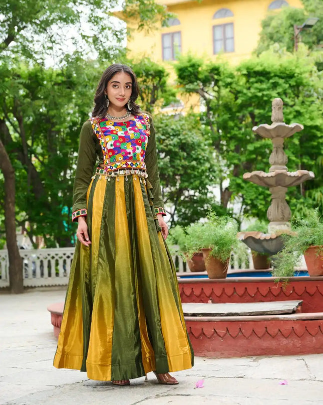Moni 5045 Green Yellow Navratri Lehenga Choli Collection
