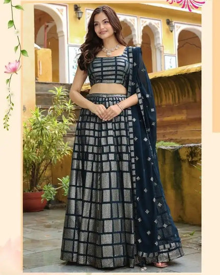 Zeel Vol 15088 Blue Georgette Party Wear Lehenga Choli 2025