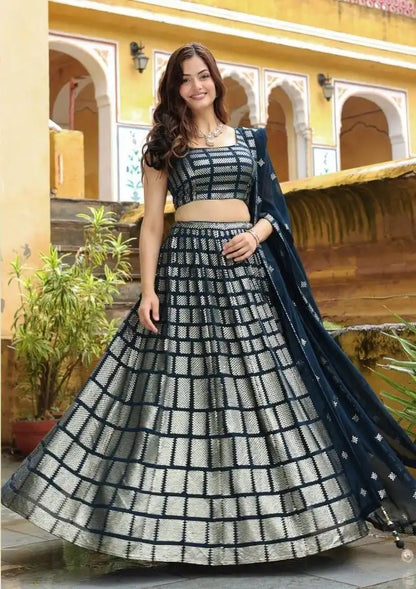 Zeel Vol 15088 Blue Georgette Party Wear Lehenga Choli 2025
