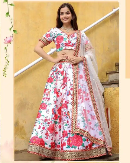 Zeel Vol 17512 White Art Silk Party Wear Lehenga Choli Collection