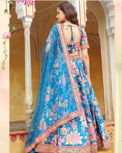 Zeel Vol 17515 Blue Art Silk Florat Print Lehenga Choli 2025