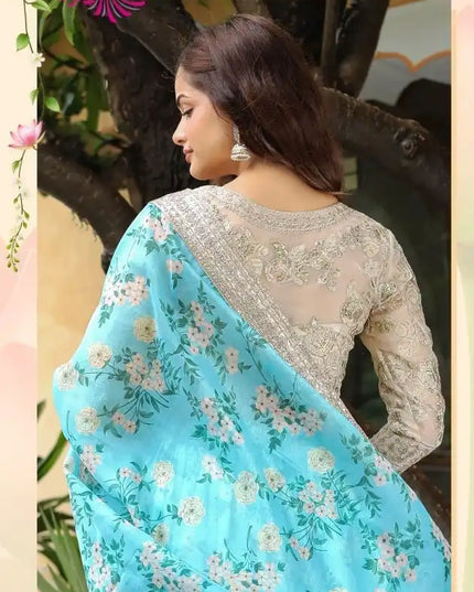 Zeel Vol 17606 Sky Blue Organza Party Wear Lehenga Choli 2025