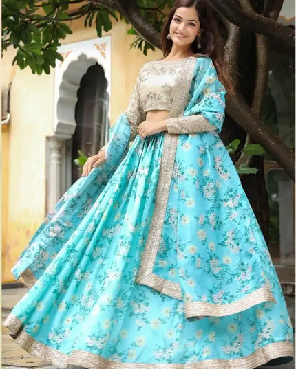 Zeel Vol 17606 Sky Blue Organza Party Wear Lehenga Choli 2025