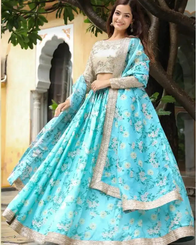 Zeel Vol 17606 Sky Blue Organza Party Wear Lehenga Choli 2025