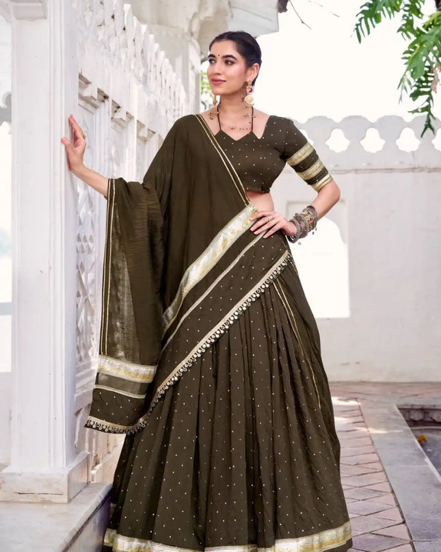 WMN 1664 Sakhi Pure Chanderi Navratri Lehenga Choli Collection 2025