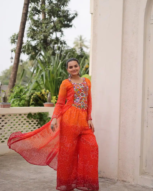 Moni 1198 Navratri Bandhani Print Kurti With Pant Collection