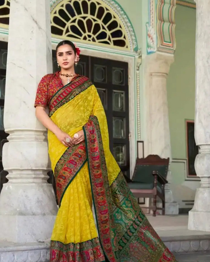 Kreshva Shanti Yellow Color Georgette Printed Saree Party Wear Collection 2025