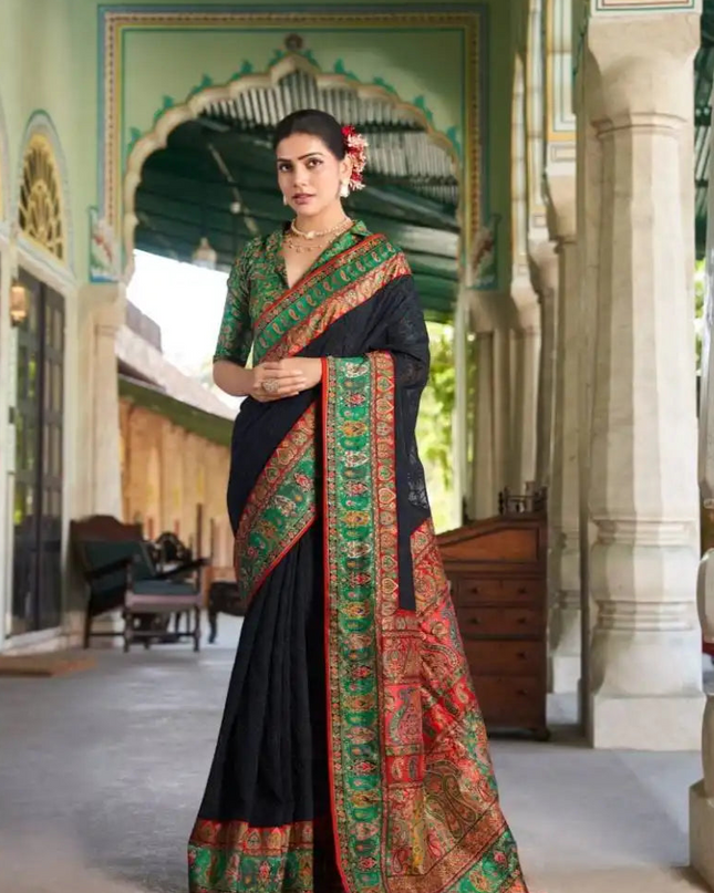 Kreshva Shanti Black  Color Georgette Printed Saree Party Wear Collection 2025