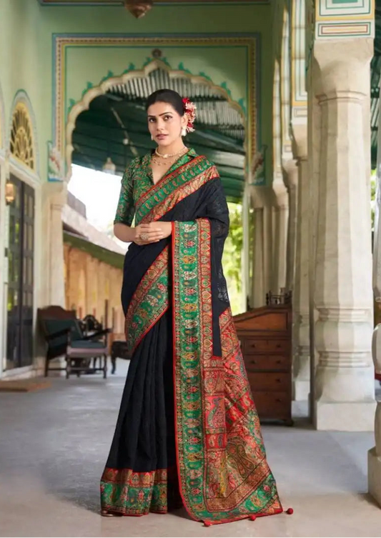 Kreshva Shanti Black  Color Georgette Printed Saree Party Wear Collection 2025