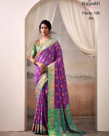 Rajpath Airavat Patola Silk Festival Wear Saree Wholesale 504