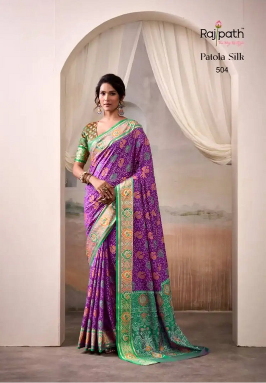 Rajpath Airavat Patola Silk Festival Wear Saree Wholesale 504