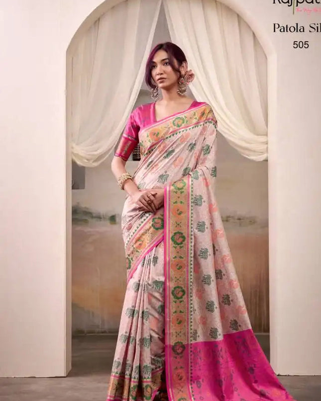 Rajpath Airavat Patola Silk Festival Wear Saree Wholesale 505