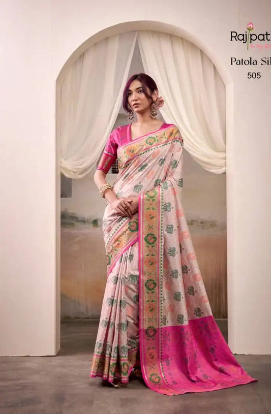 Rajpath Airavat Patola Silk Festival Wear Saree Wholesale 505