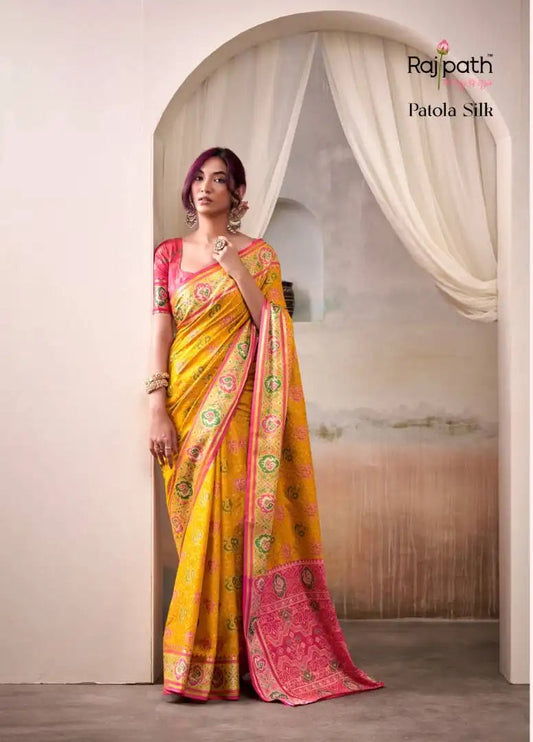 Rajpath Airavat Patola Silk Festival Wear Saree Wholesale 503