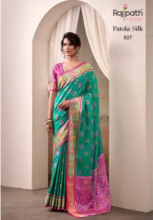 Rajpath Airavat Patola Silk Festival Wear Saree Wholesale  507