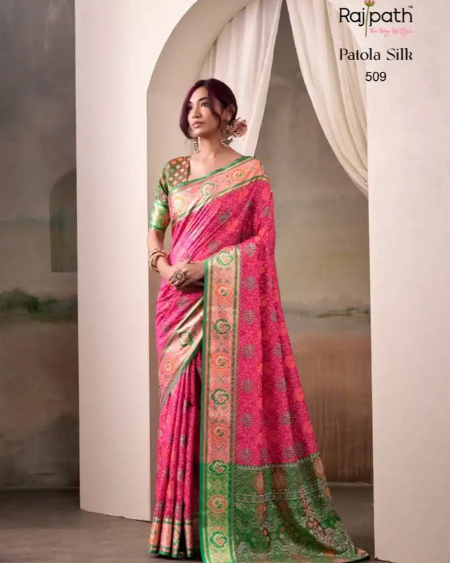 Rajpath Airavat Patola Silk Festival Wear Saree Wholesale 509
