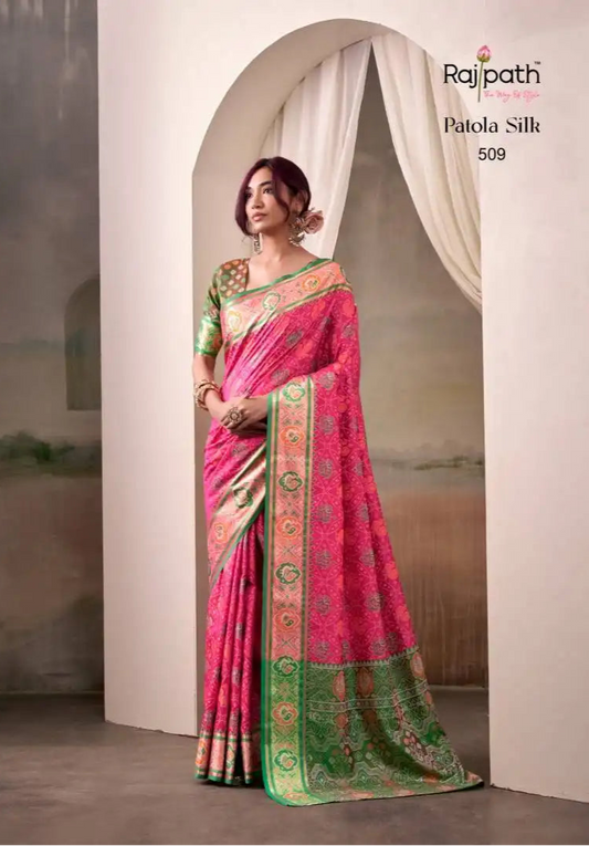 Rajpath Airavat Patola Silk Festival Wear Saree Wholesale 509
