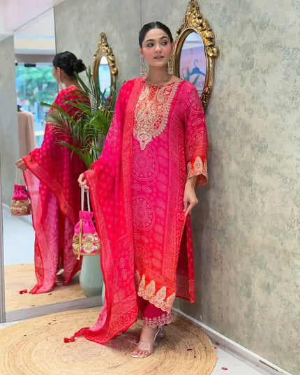 Sabina 5292 Georgette Kurti Churidar Pant With Dupatta