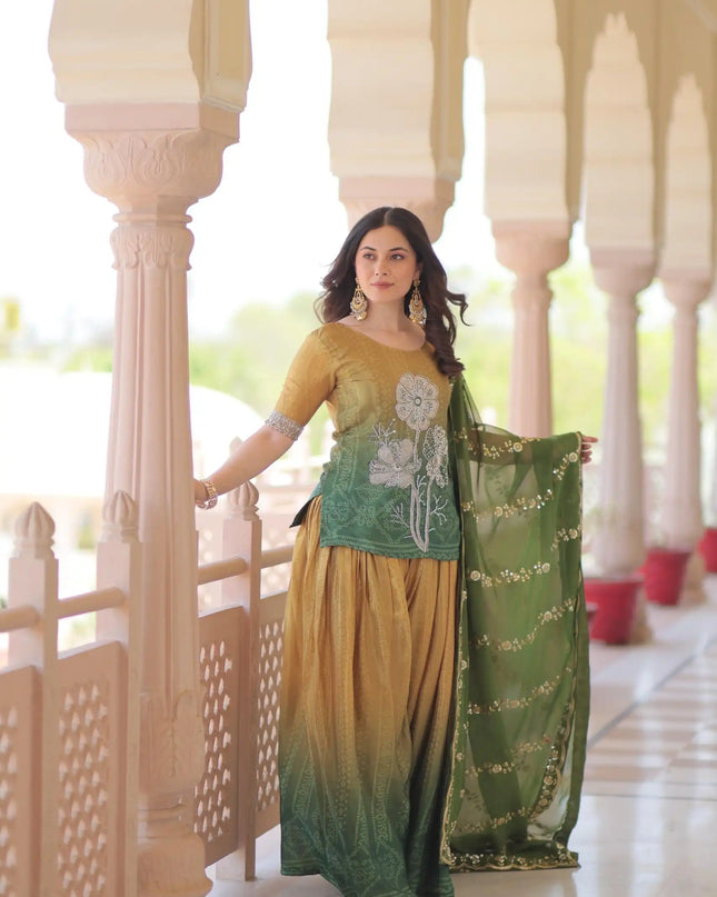 Mohini 9251 Chinnon Printed Sharara Suit With Dupatta Collection