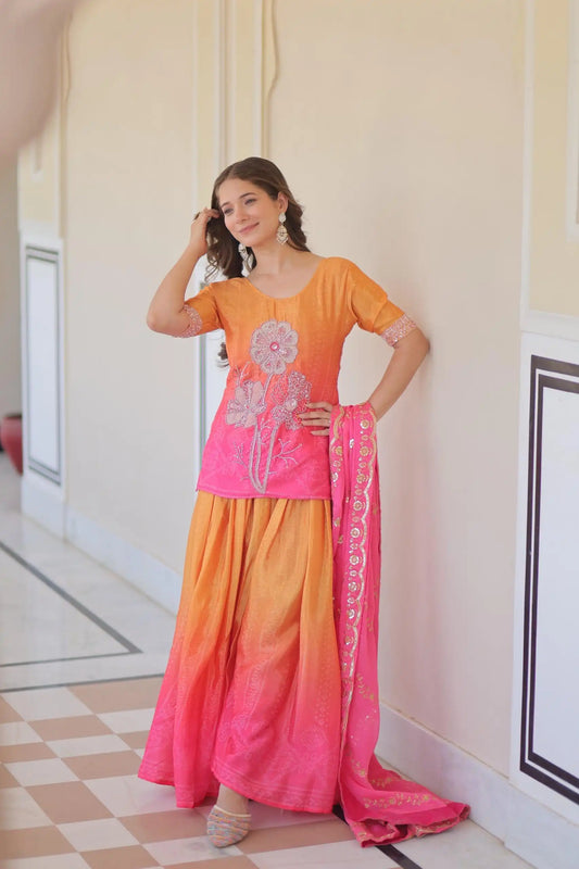 Mohini 9251 Chinnon Printed Readymade Sharara Suit Collection