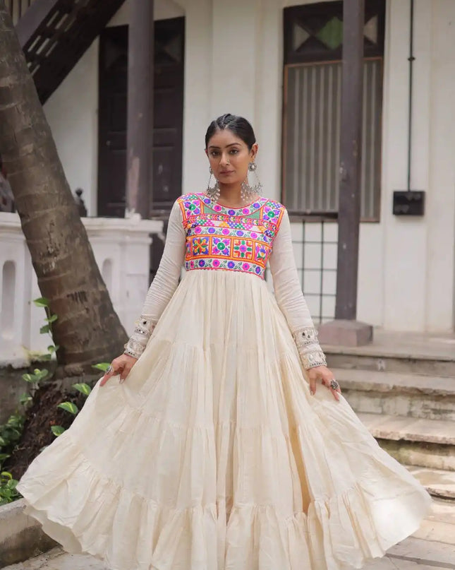 Moni 1199 Kora Cotton Navratri Gown Collections 2025