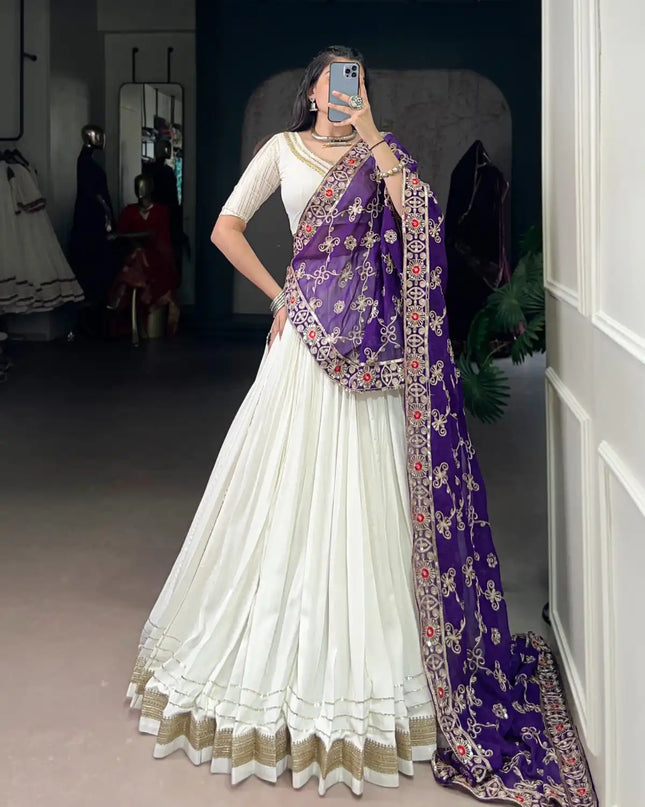 WMN 1665 Chunri Pure Rayon Lehenga Choli Navratri Collection