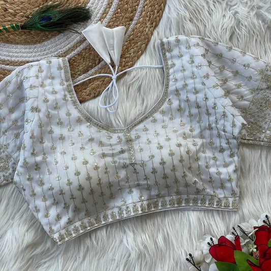 Ruhi Vol 47 Silky Jumychoo Silver Color Readymade Blouse Collection