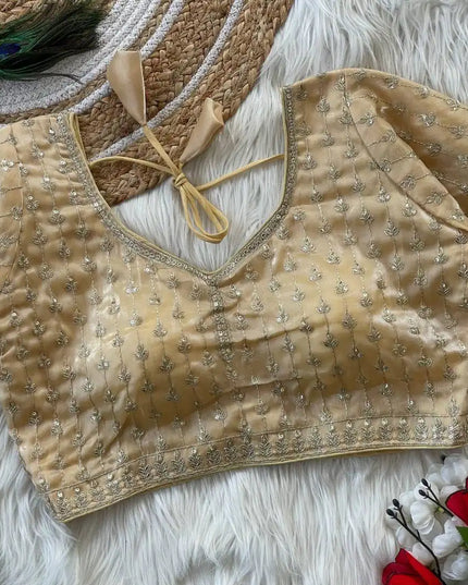 Ruhi Vol 47 Silky Jumychoo Cream Color Readymade Blouse Collection
