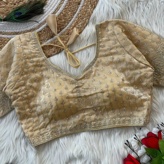 Ruhi Vol 47 Silky Jumychoo Cream Color Readymade Blouse Collection
