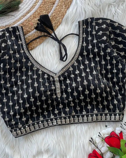 Ruhi Vol 47 Silky Jumychoo  Black Color Readymade Blouse Collection