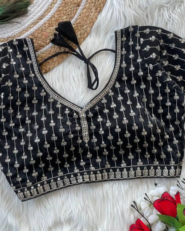 Ruhi Vol 47 Silky Jumychoo  Black Color Readymade Blouse Collection