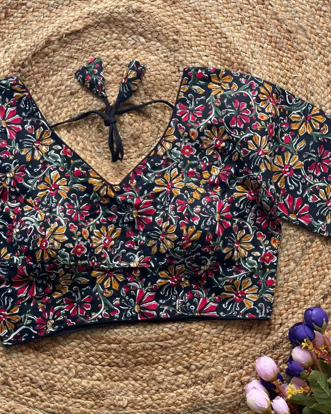 Ruhi Vol 48 Kalamkari Print Blue Readymade Blouse