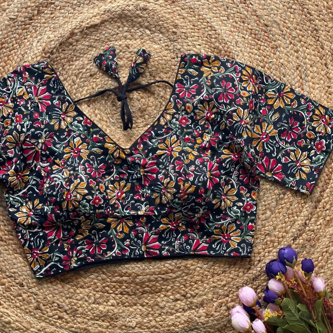 Ruhi Vol 48 Kalamkari Print Blue Readymade Blouse