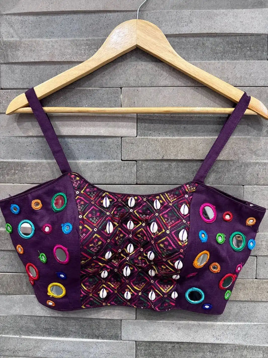 Ruhi Vol 49 Spaghetti Purple Color Western Blouse Strip less Collection